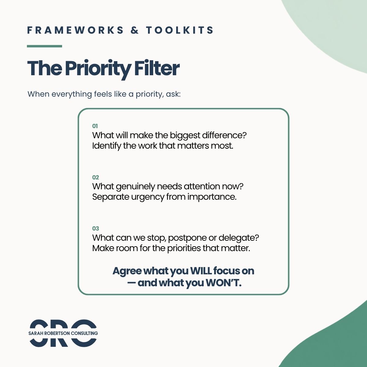 The Priority Filter framework (Frameworks & Toolkits)