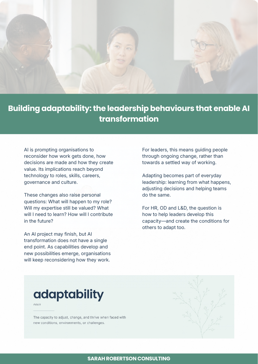 First page of How to develop adaptable leaders