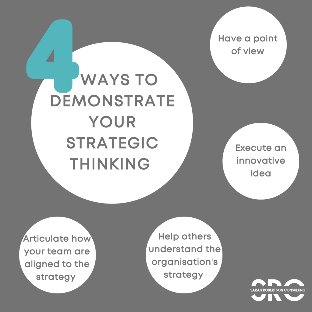 Inforgraphic of 4 ways to demonstrate your strategic thinking
