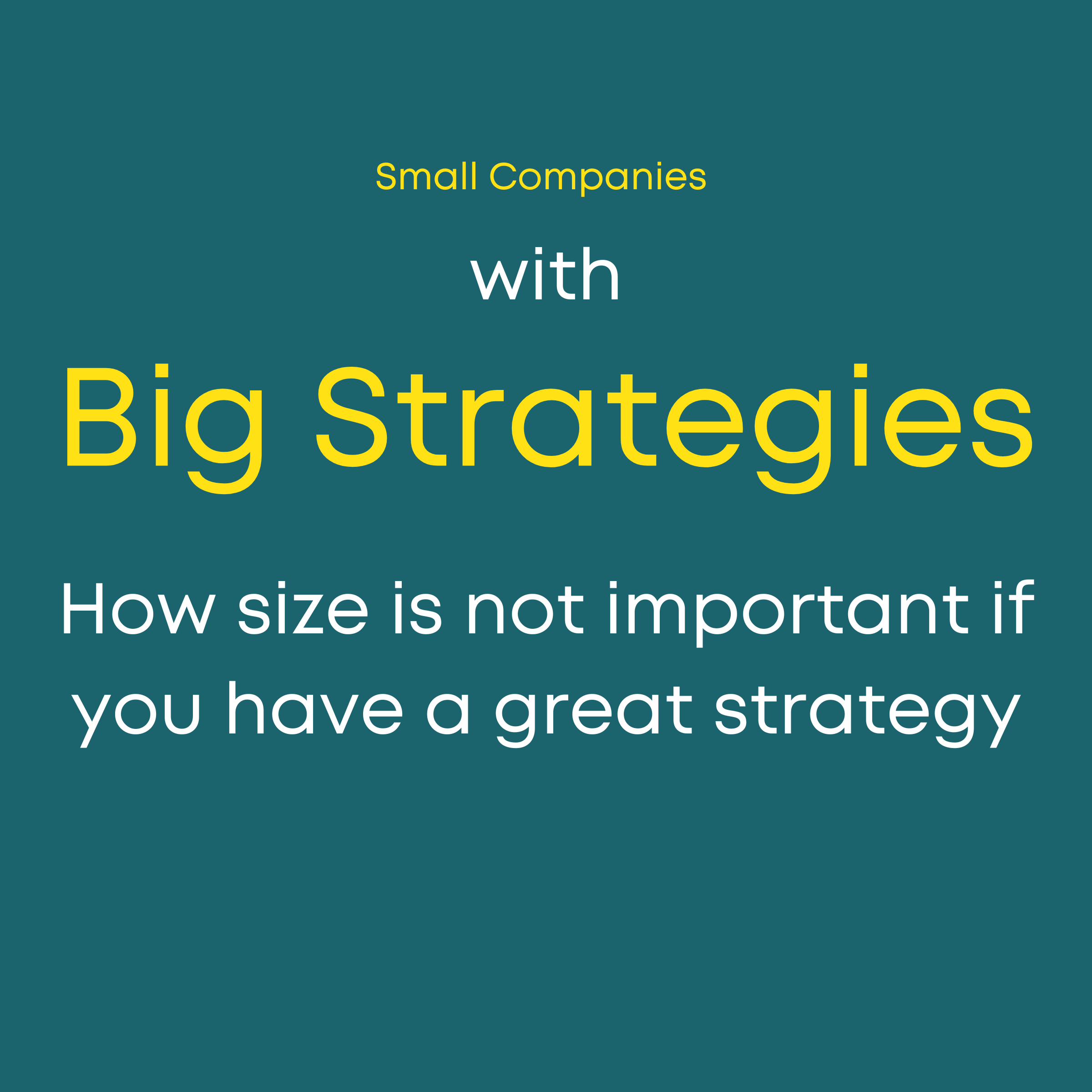 Small Companies with Big Strategies: How size is not important if you have a great strategy