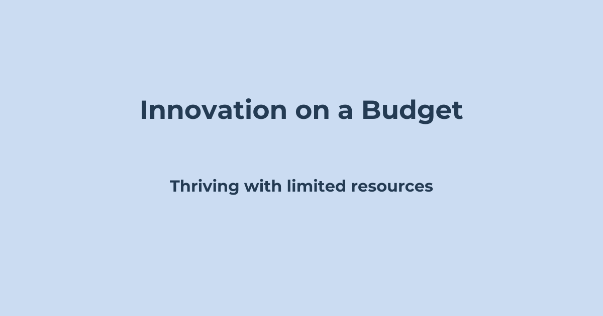 Innovation on a Budget