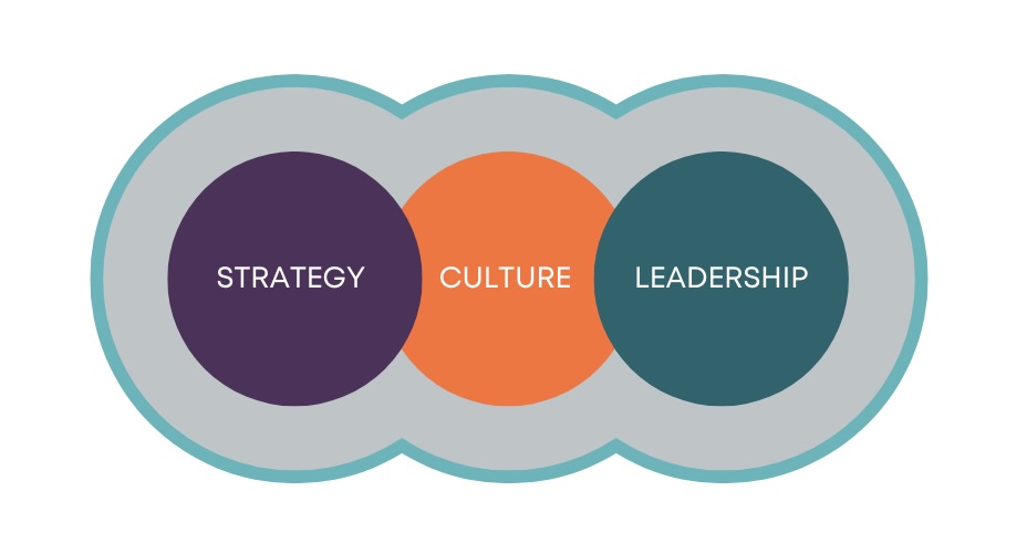 Infographic of strategy leadership and culture